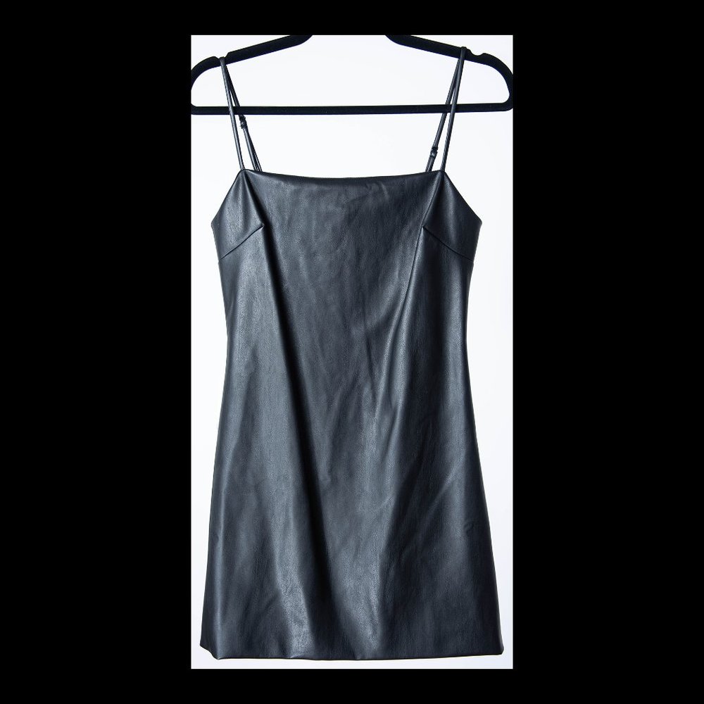 Bardot Womens Anabelle Black Faux Leather Sleeveless Bodycon Mini Dress M NWT
